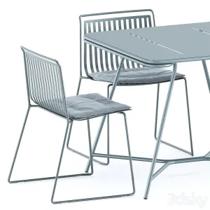 Alo outdoor chair by ondarreta totem table by garda furniture