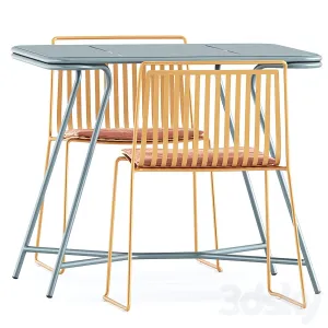 Alo outdoor chair by ondarreta totem table by garda furniture