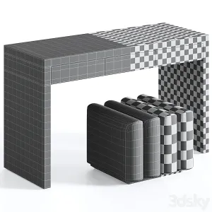 Black white indian bone inlay table by loft concept