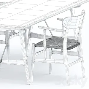 Bm hunting table chair ch by carl hansen son
