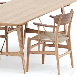 Bm hunting table chair ch by carl hansen son