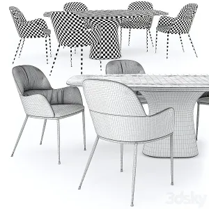 Bontempi podium table queen metal armchair