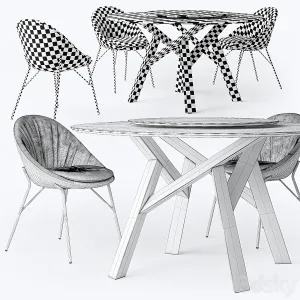 Calligaris jungle round table lilly chair