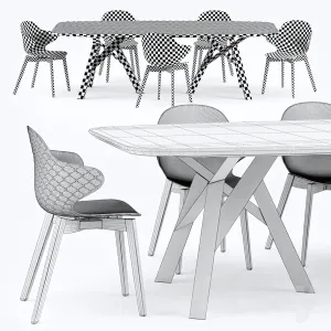 Calligaris jungle table saint tropez wood chair