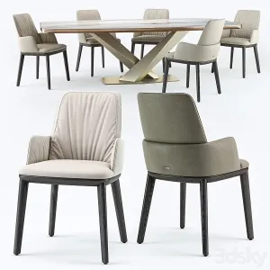 Cattelan italia belinda armchair stratos table