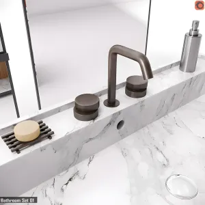 Rig modules bathroom with decor set 01