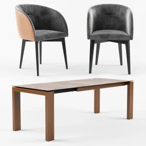 Connubia Calligaris Sigma Dining Table ROSIE SOFT armchair