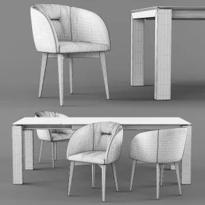 Connubia Calligaris Sigma Dining Table ROSIE SOFT armchair