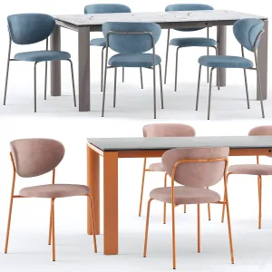 Cozy chair dorian table connubia calligaris