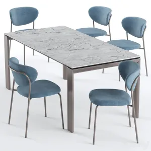 Cozy chair dorian table connubia calligaris
