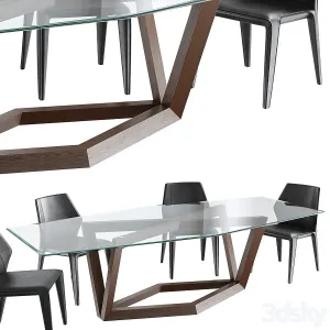 Dining natuzzi frida hair hex table e