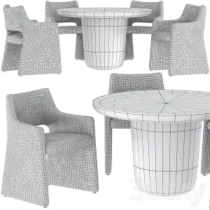 Dining table cb lolaand chair cb foley faux mohair navy
