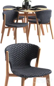Ethimo knit dining chair square table