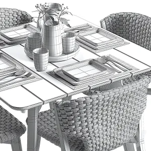 Ethimo knit dining chair square table