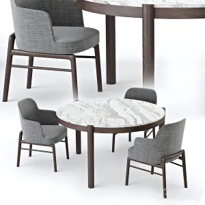 Flexform gustav table leda chair