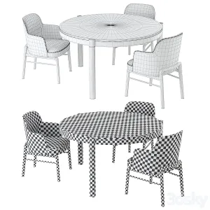Flexform gustav table leda chair