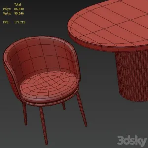 Globewest benjamin ripple table filmore dining chair eichholtz