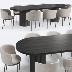 Globewest benjamin ripple table filmore dining chair eichholtz