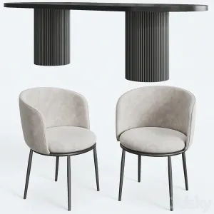 Globewest benjamin ripple table filmore dining chair eichholtz