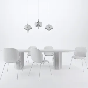 Gubi beetle chair moon table
