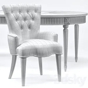Gustavian extension table toulouse french armchair