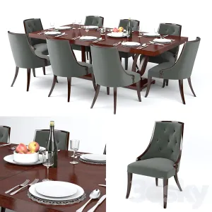Guy fontaine dining table chairs 3