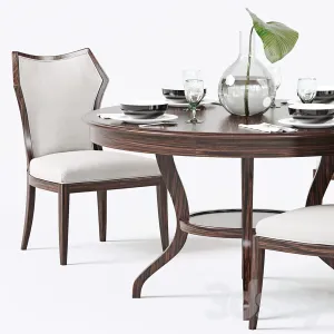 Hickory white halsey side chair round dining table