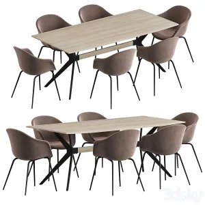 La forma table amethyst gubi bat dining