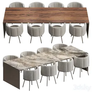 Linha table torii dining armchair minotti