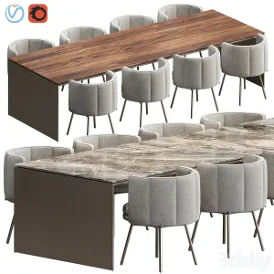 Linha table torii dining armchair minotti