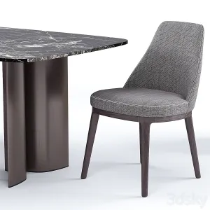 Lucylle dining chair gullwing table lema