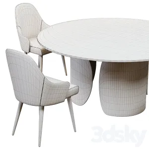 Ludwig chair table petalo round by reflex