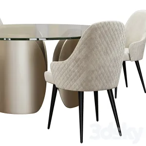 Ludwig chair table petalo round by reflex
