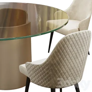 Ludwig chair table petalo round by reflex