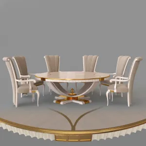Metropolis dining table greta armchair