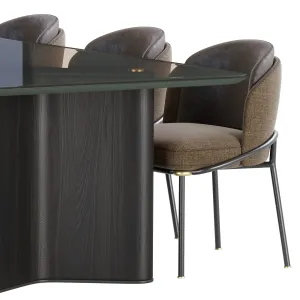 Minotti lou dining table chair fil noir