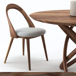 Norhor bergen round table walnut chair