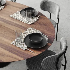 Oval tulip dining table walnut 2