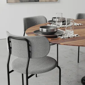 Oval tulip dining table walnut 2