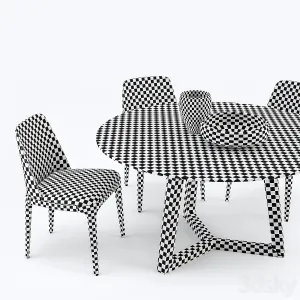 Poliform grace chair concorde table
