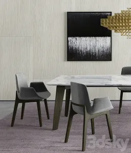 Poliform howard table ventura chairs