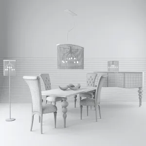 Purple dinner chair table