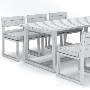 Rh outdoor sebastian rectangular table chair