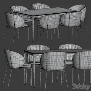 Shell chair canto table dining