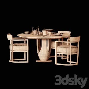 Siam dinning table barchetta with artesano