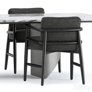 Teresina chair by meridiani wedge table by minotti