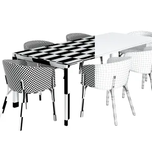 Ton armchair split table trapez