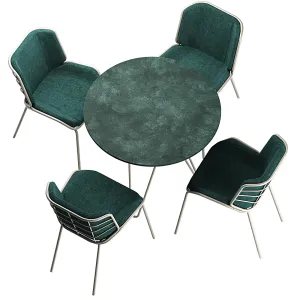 Traba skin met red chair table giacomo cattani