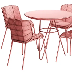 Traba skin met red chair table giacomo cattani