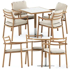 Ukiyo armchair by tribu and briscola table by miniforms